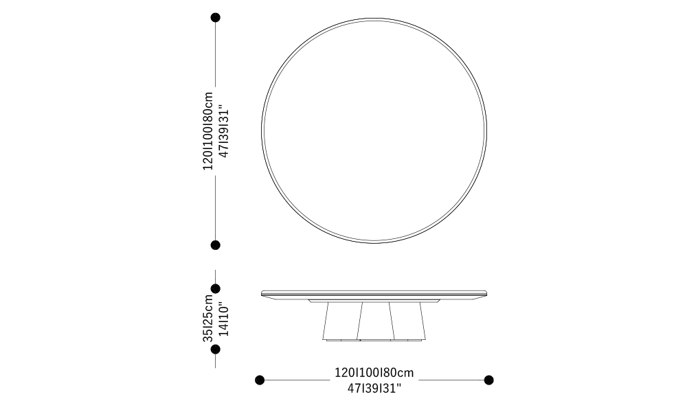 Image of the main dimensions of the product